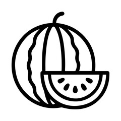 line icon watermelon on white background
Vector icon on the theme of fruits and vegetables movement