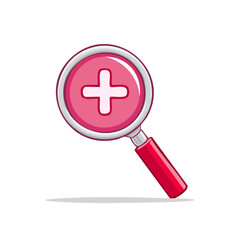 Fototapeta premium Magnifying glass with plus sign on the lens for search or zoom functionality icon, illustration