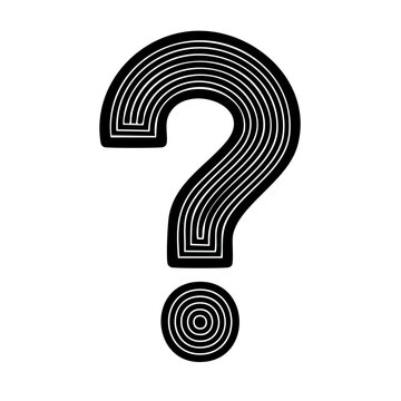 Question Mark Symbol Made with Concentric Lines on a Black Background