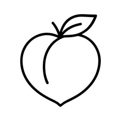 line icon peach on white background
Vector icon on the theme of fruits and vegetables movement