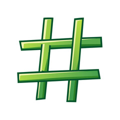 Obraz premium Lime Green Hashtag Symbol Against Black Background - Social Media, Number, Sign Icon