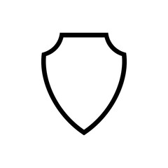 Shield line icon with simple and modern design for safety symbol