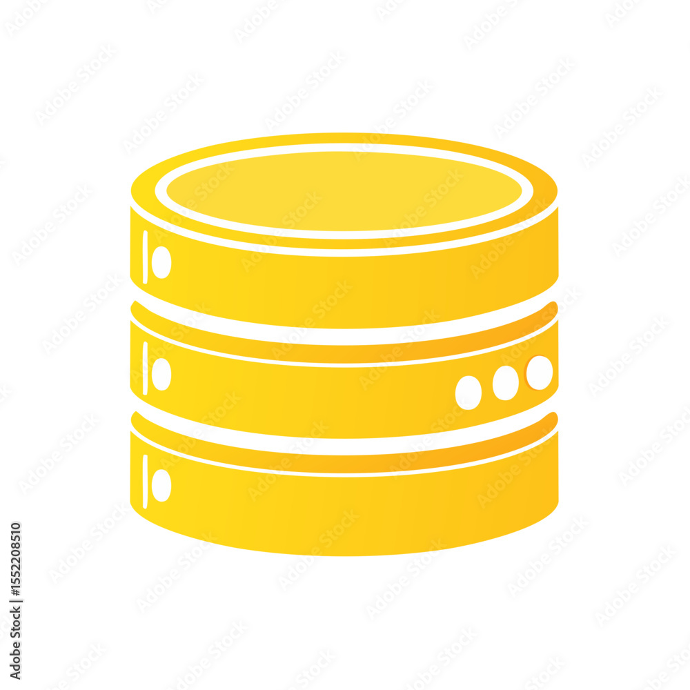 Aufkleber database server vector illustration with gold color scheme on black background for technology concep