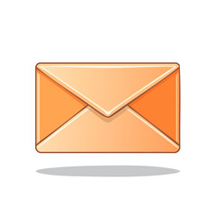 Envelope Illustration in Peach Tones for Communication Correspondence and Delivery Service. Vector Art Design Isolated Against Black Backdrop