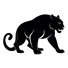 Fototapeta premium Powerful Black Panther Silhouette Majestic Wildlife Illustration