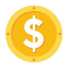 Obraz premium Gold Coin Illustration with Dollar Sign Symbol Finance Investment Money Banking Wealth Earnings Savings Currency Concept