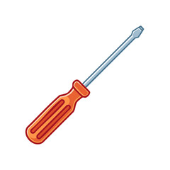 Fototapeta premium Illustration of a Flat Head Screwdriver Hand Tool for Repair and Construction Work