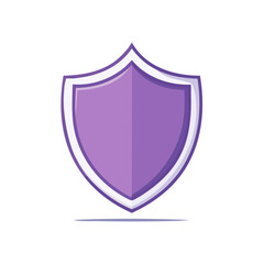 Stylized purple shield emblem icon on black background Protection and security concept  symbol design