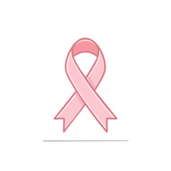 Illustrative Pink Ribbon Symbol Isolated for Breast Cancer Awareness on Dark Backdrop