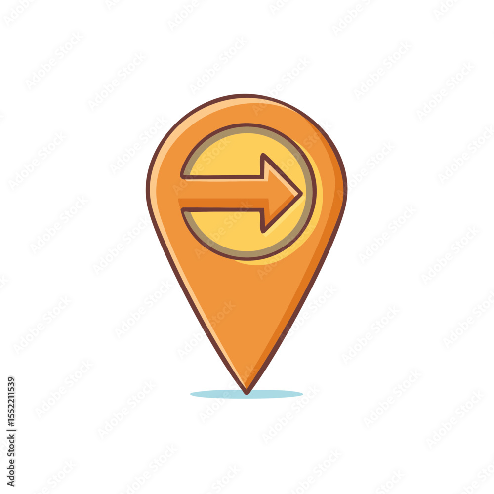 Poster pointer icon showing direction illustration for navigation or map graphic element design