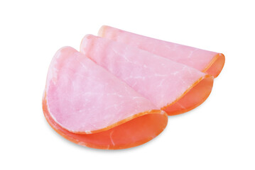 Smoked meat slice on a white isolated background