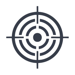 Aiming Target Icon, Focus Precision Symbol on Dark Background