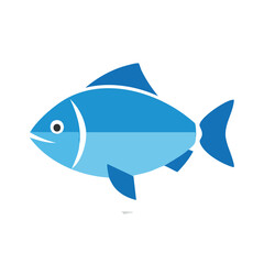 Obraz premium Blue fish graphic illustration aquatic animal sea life ocean creature marine biology isolated design element vector illustration