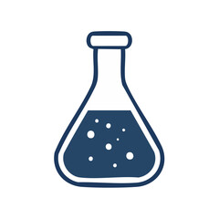 Laboratory Glassware with Liquid and Bubbles Isolated Science Experiment Chemistry Icon