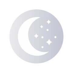 Crescent moon with stars vector illustration symbol of night peaceful dreams astronomy astrology celestial graphic icon