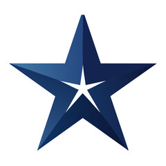 Obraz premium Blue Star Graphic with White Star on Black Backdrop, Modern Geometric Star Vector