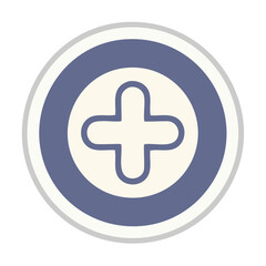 Obraz premium Add button icon featuring blue ring and plus symbol. Digital graphic representing addition, increase, and enhancement concepts