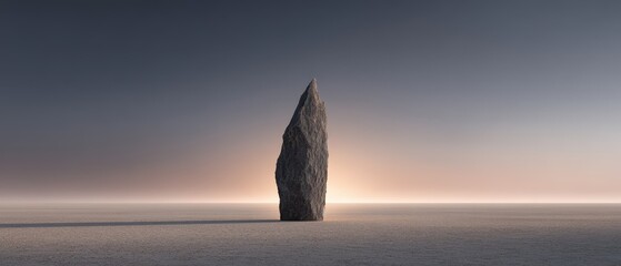 Minimalist Representation of Perseverance Symbolized by a Single Rock