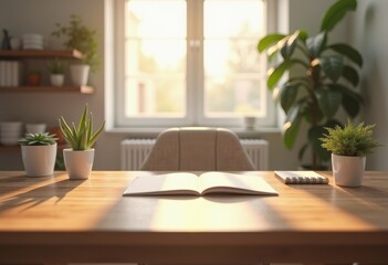 Fototapeta premium minimalist desk simple aesthetic clean workspace out office sign cozy environment productivity design organization, minimalism, cleanliness, decor