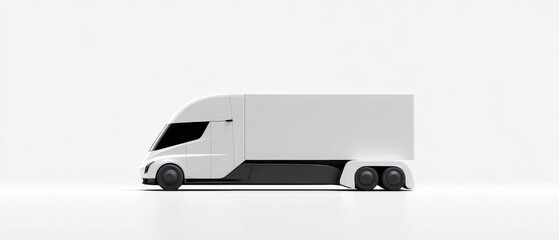 Minimalist Truck Design in Bold Line Art Style Representing Modernity