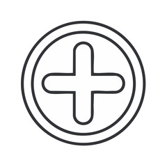 Obraz premium Illustrated Plus Sign Medical Symbol Design in Circle Graphic Element Simple Icon