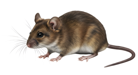 rat side view on white background, png,