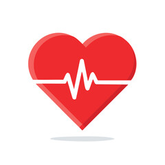 Heart Health Illustration Cardiogram Signal Medical Healthcare Vital Sign Symbol