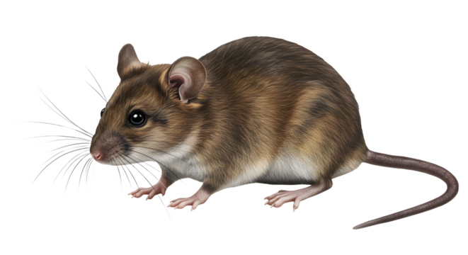 rat side view on white background, png,