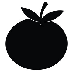Silhouette of a Juicy Orange A Simple, Bold Vector Illustration