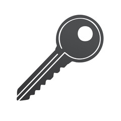 Modern Key Icon Illustration Lock Security Concept Access Permission Authentication Unlocking Privacy Safety Security Access Safe Protection Black and Gray Tone