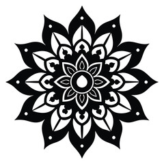 Elegant Black and White Mandala Design Intricate Floral Pattern for Art, Print, and Tattoo Inspiration