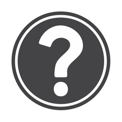 Question Mark Symbol in Gray Circle Icon Asking Questions Seeking Answers