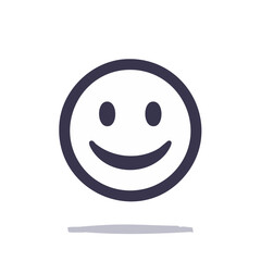 Fototapeta premium Smiley Face Icon on Black Background Expressing Happiness and Optimism, Simple Cartoon Style