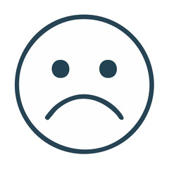 Fototapeta premium Sad emoticon face conveying unhappiness with downturned mouth and dark eyes