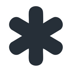 Fototapeta premium Six-Pointed Asterisk, Star or Snowflake Symbol on Dark Background