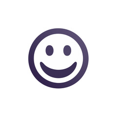 Fototapeta premium Simple Smiley Face Icon Expression of Joy and Happiness on Black Background