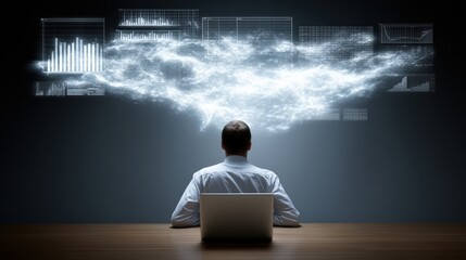 Innovative data analysis techniques office workspace digital visualization professional environment business perspective technology concepts