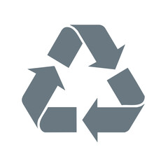 Grey Recycling Symbol on Black Background Promoting Environmental Sustainability and Circular Economy