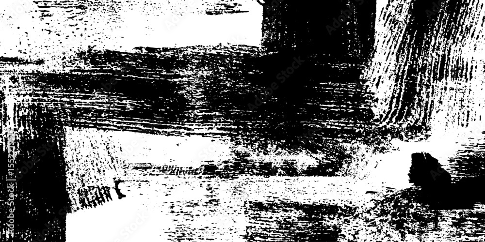 Aufkleber Grunge textured overlay with seamless curly bracket design in photocopy blur and ink effect