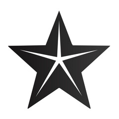 Obraz premium Monochrome Star Graphic with Five Points on a Black Backdrop