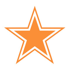Obraz premium Orange star with white outline on black background illustration vector graphic