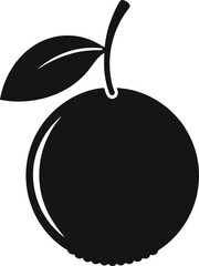 Fresh Juicy Orange Fruit Icon Vector Illustration of a Citrus Fruit with Leaf
