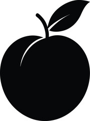 Fresh Juicy Peach A Simple Black and White Illustration of a Delicious Summer Fruit