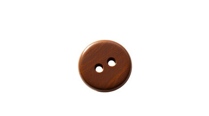 Obraz premium Photo of single wooden button isolated on transparent background