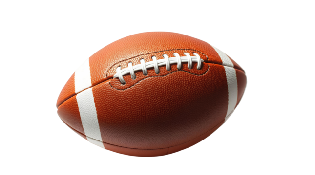 Photo of american football ball isolated on transparent background