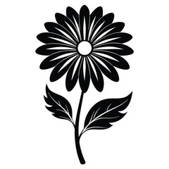 Elegant Black and White Daisy Flower Illustration Simple Floral Design for Print and Digital Projects
