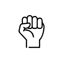 Obraz premium Handdrawn Fist Icon on Background Representing Labour Solidarity and Protest outline