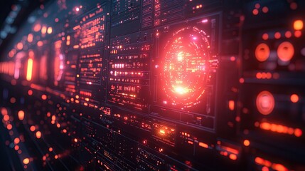 Abstract AI interface with flickering panels and holographic static in dynamic composition.