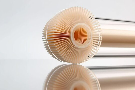 Detailed close-up of modern silicone facial roller with soft radial bristles on sleek reflective surface