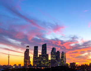 Fototapeta premium sunset over city